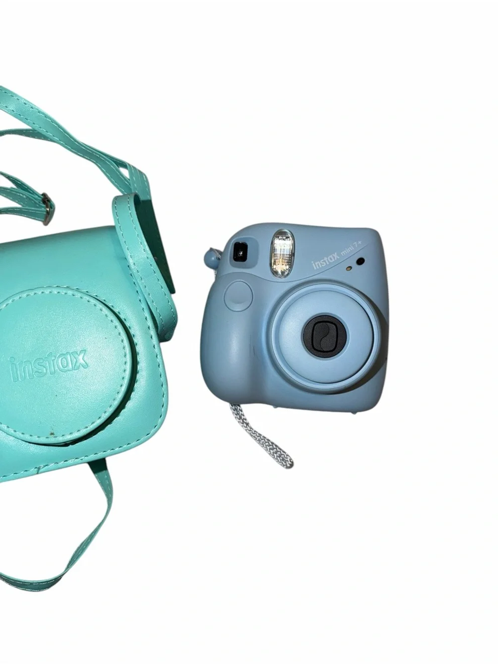 Fujifilm Instax Mini in Light Blue with Teal Carrying Case